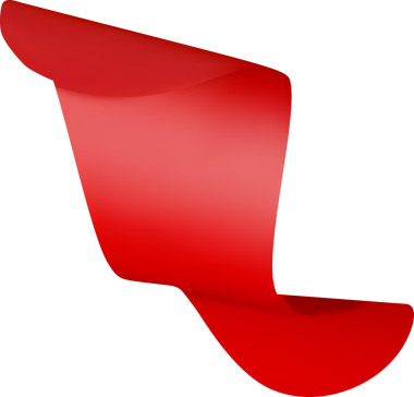 Üç boyutlu parti konfeti elementi. Kırmızı fişek kurdelesi.