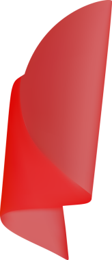 Üç boyutlu parti konfeti elementi. Kırmızı fişek kurdelesi.