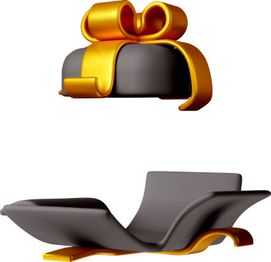 3 boyutlu hediye paketi ve kurdele - 3 boyutlu siyah altın.