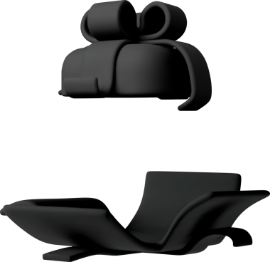 3 boyutlu hediye kutusunu kurdeleyle aç - 3D tarafı siyah