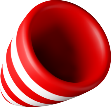 3D kırmızı parti külahı.