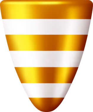 3D altın parti popper koni simgesi.