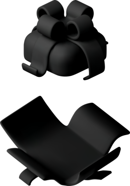 Kurdeleli 3D hediye kutusu - 3D siyah