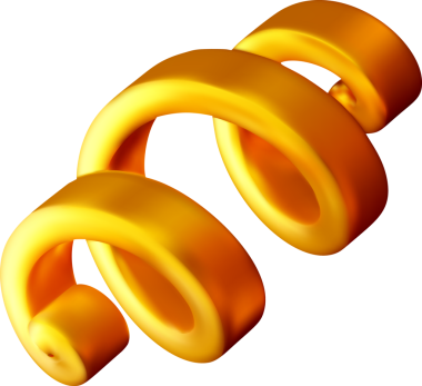 3D zarif altın konfeti kurdelesi.