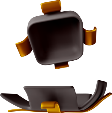 3 boyutlu, kurdeleli hediye paketi - 3 boyutlu siyah altın kaplama.