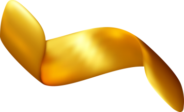 Üç boyutlu açık altın konfeti kurdelesi.