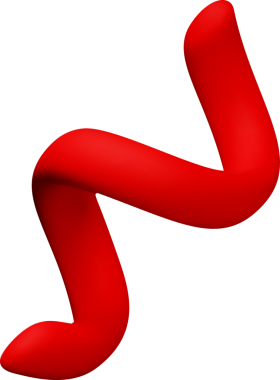 Üç boyutlu ince kırmızı konfeti kurdelesi.