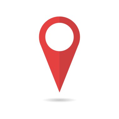 Kırmızı geo PIN logosu olarak. Geolocation ve gezinti