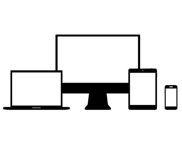 Serie di dispositivi digitali moderni Vettore elettronico — Vettoriale Stock