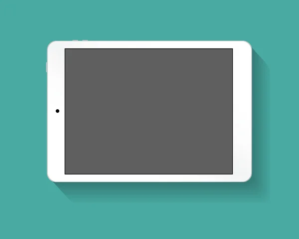 Bianco tablet pc orizzonte — Vettoriale Stock