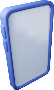 Mobil uygulama için mavi akıllı telefon 3d simgesi