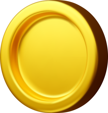 3D Parlak Altın Para Sarı