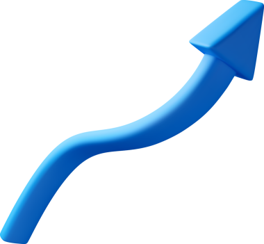 3D Mavi dalgalı ok yukarı bakıyor