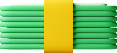 3D Yeşil Kağıt Para Yığını