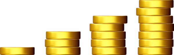 3D altın para yığını artıyor