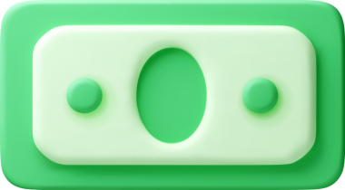 Yeşil para faturası 3d biçiminde.