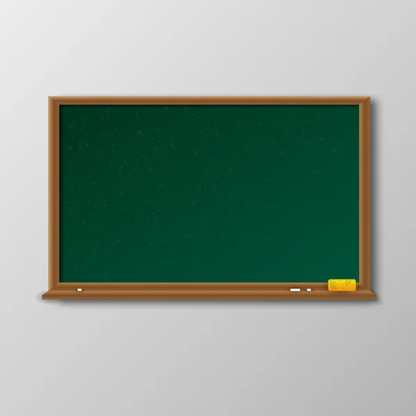 Empty green chalkboard with wooden frame — Wektor stockowy