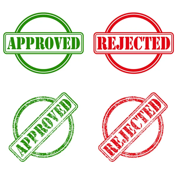 Approved and rejected ink stamps — Stock Vector