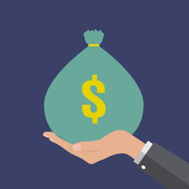 Para çantasını holding eller