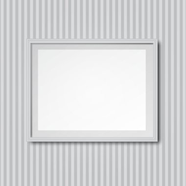 Çerçeve ile beyaz çizgili duvar