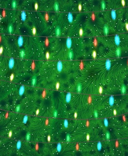 Arbre de Noël décoré guirlande — Image vectorielle