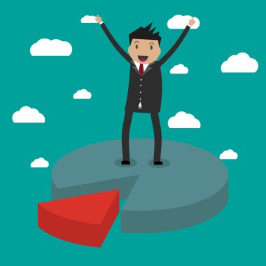 İşadamları fark parçalar pasta grafiğin üzerinde