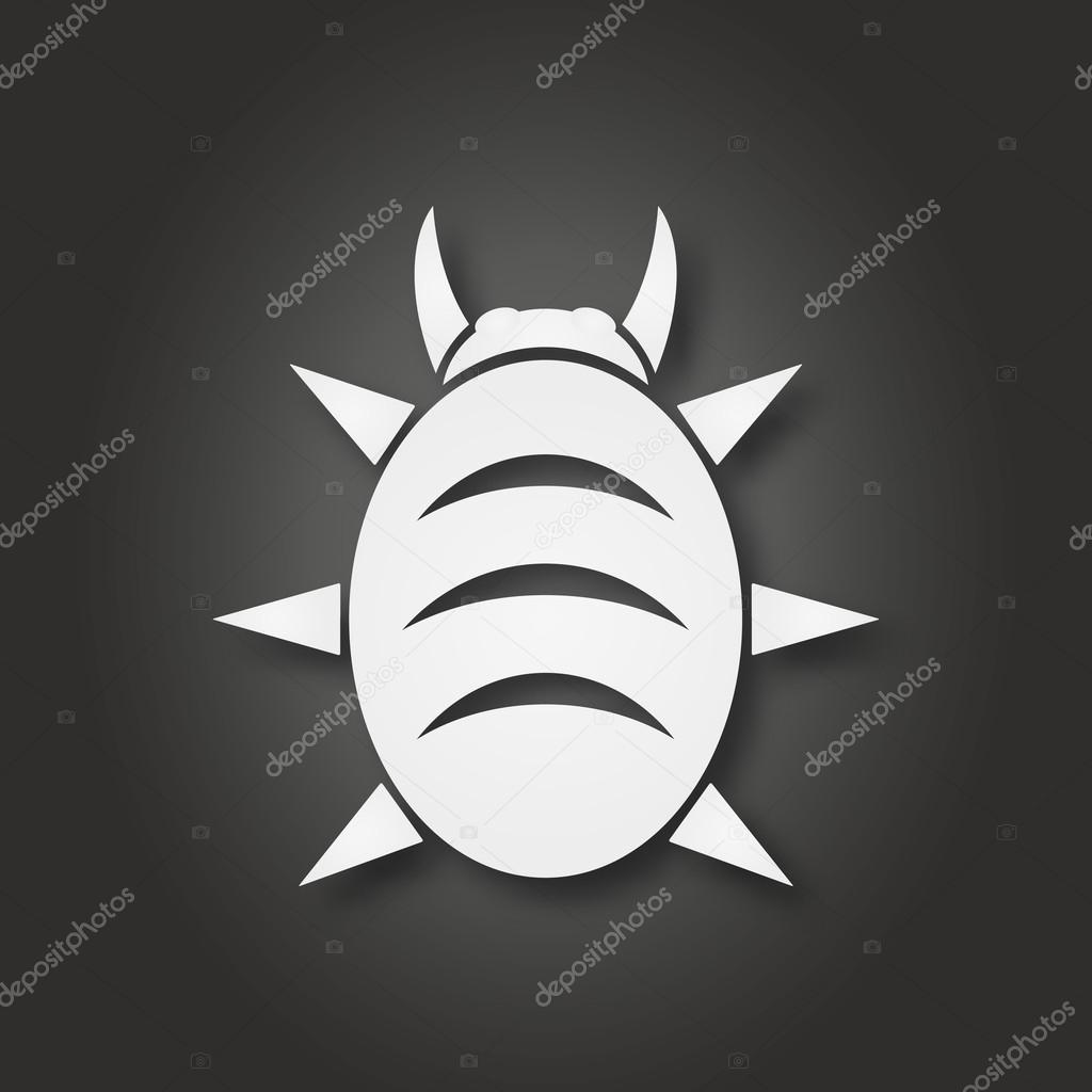 White bug icon