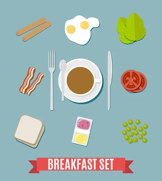 Petit déjeuner petit ensemble . — Image vectorielle