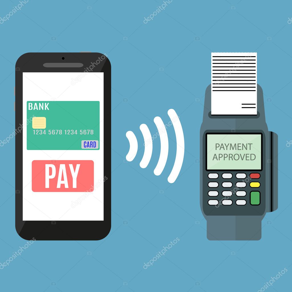 Nfc payment flat design style