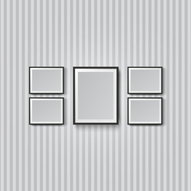 blank picture frame striped wall