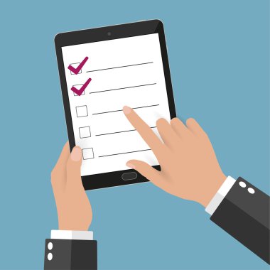 boş ekran tablet bilgisayarın dokunmadan el