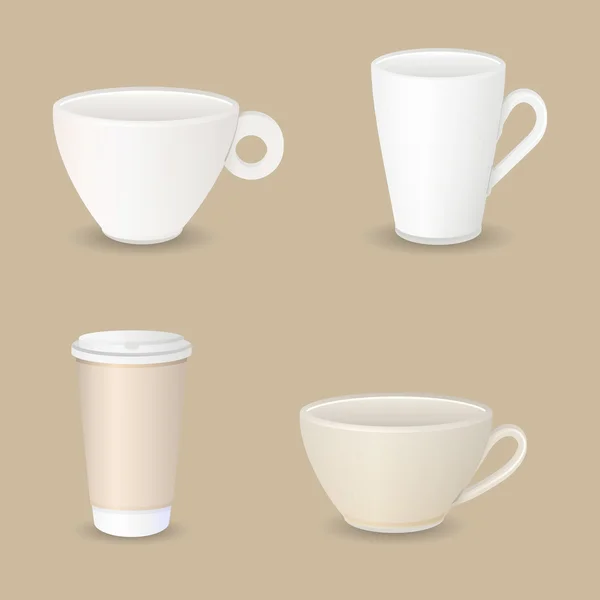 Various coffee cups — 图库矢量图片
