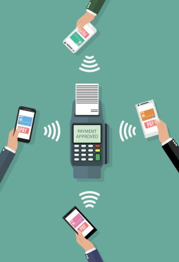 NFC ödeme düz tasarım stili