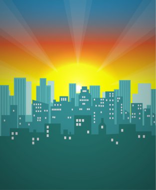 Cityscape arka plan. Kentsel peyzaj.