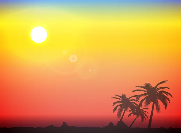 Fond de silhouette de palmier — Image vectorielle