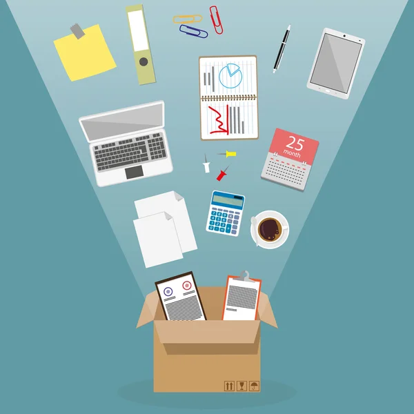 Moving into a new office — Stock Vector