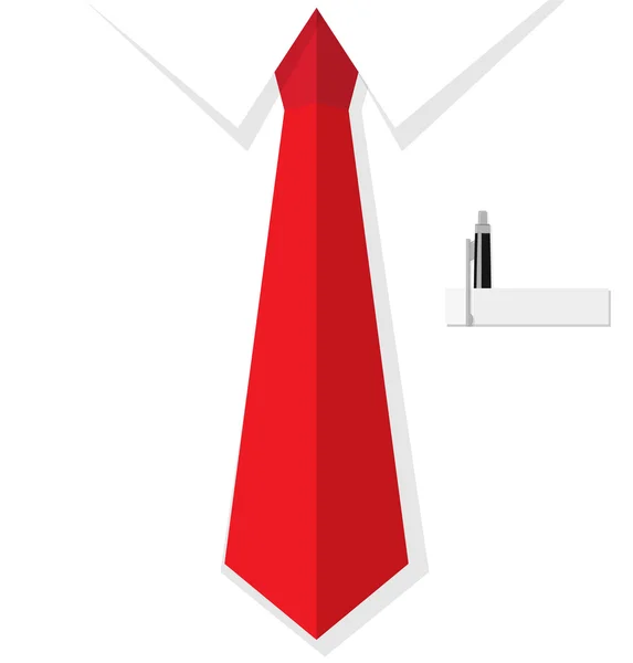商务男人衬衫与红领带 — 图库矢量图片