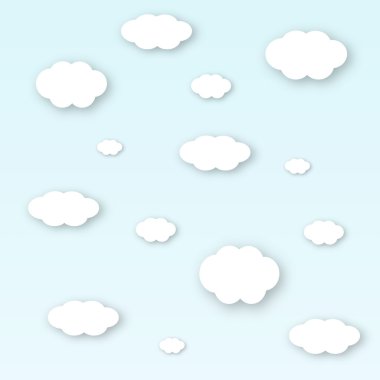 beyaz bulutlar gölgeler şeklinde