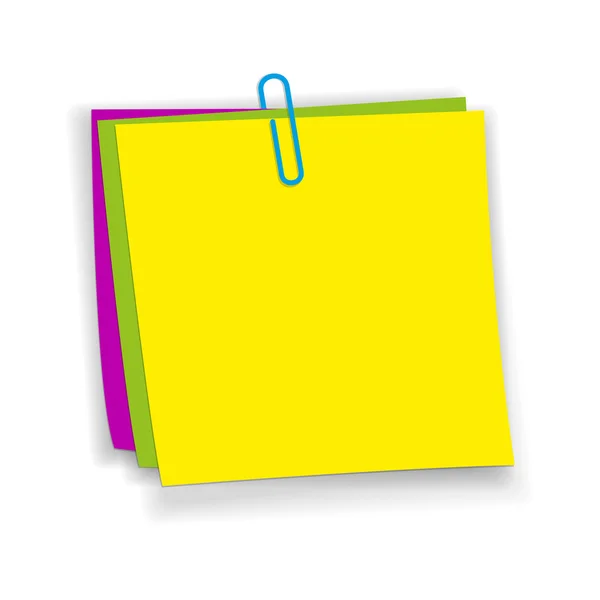 Amarillo, rosa, verde notas adhesivas — Vector de stock