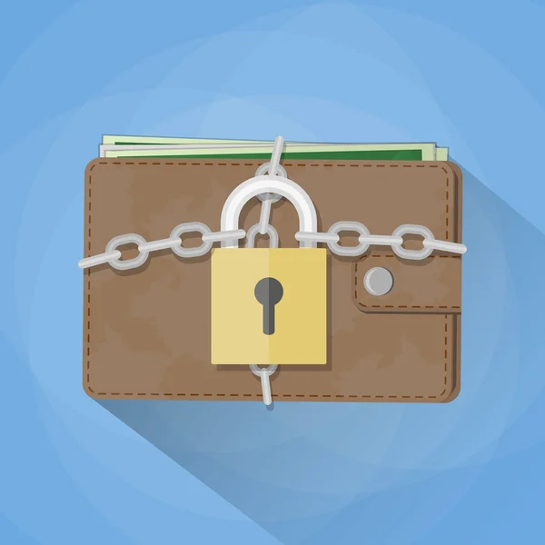 Πορτοφόλι κλειστά στην κλειδαριά — Διανυσματικό Αρχείο