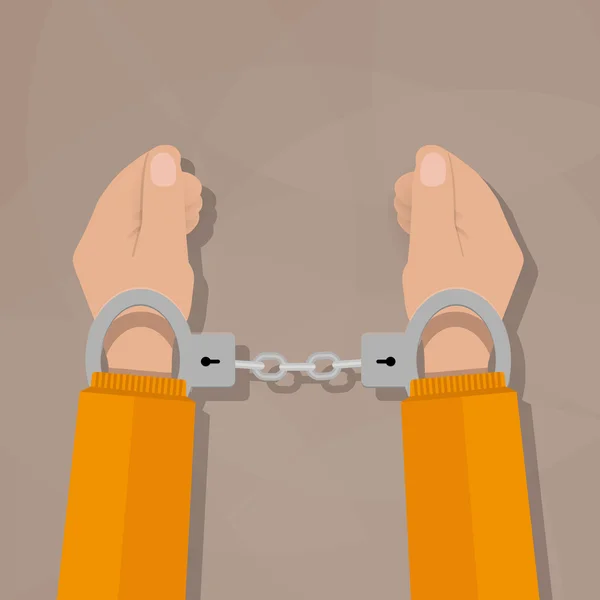 Human hands in handcuffs — Stock Vector