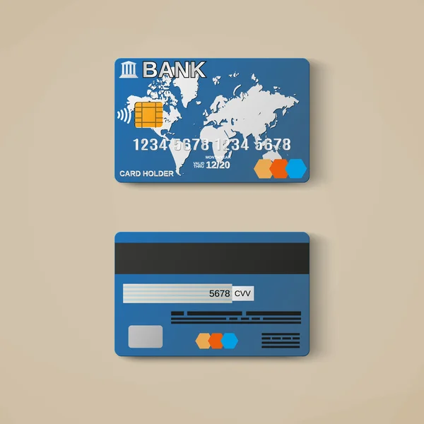 Cartão bancário, modelo de design de cartão de crédito . — Vetor de Stock