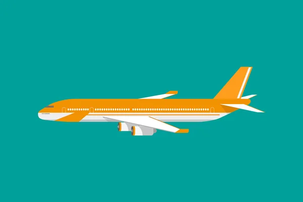 Aviación civil viaje avión de pasajeros — Vector de stock