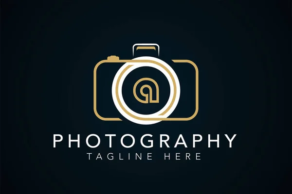 Minimalist Camera Photography Design Letter Initial Logo Design — 图库矢量图片