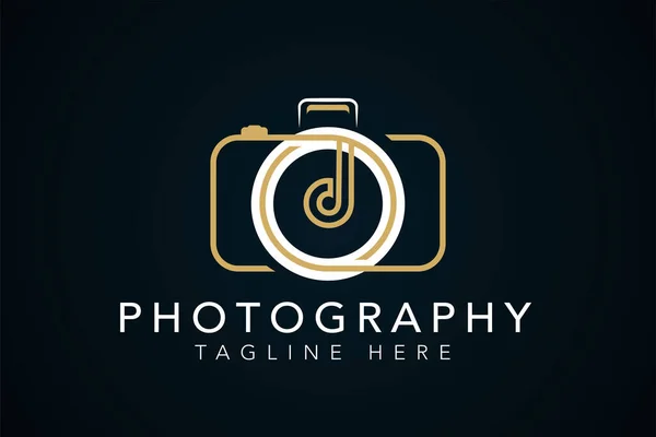 Minimalist Camera Photography Design Letter Initial Logo Design — 图库矢量图片