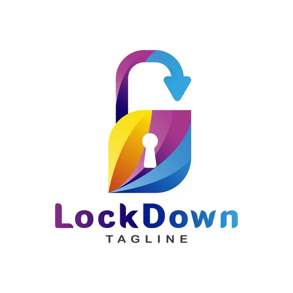 Creative Lock Concept Logo Design Perfect Use Business Company Corporate — 图库矢量图片