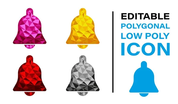 Bell Icon Logo Bunten Polygonalen Low Poly Bunte Abstrakte Icon — Stockvektor