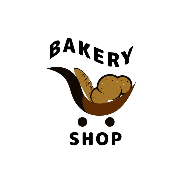 Style Rétro Vintage Pour Boulangerie Shop Logo Avec Pain Une — Image vectorielle
