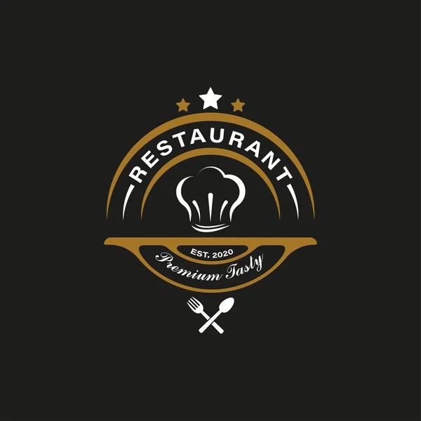 Estilo Logotipo Retrô Hipster Vintage Para Design Logotipo Restaurante Com —  Vetores de Stock