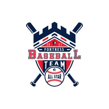 Beyzbol Rozeti Logo Tasarım Şablonları. Spor Takımı Kimlik Vektörü Resimleri beyaz arka planda izole edildi. Beyzbol Temalı Tişört Grafikleri